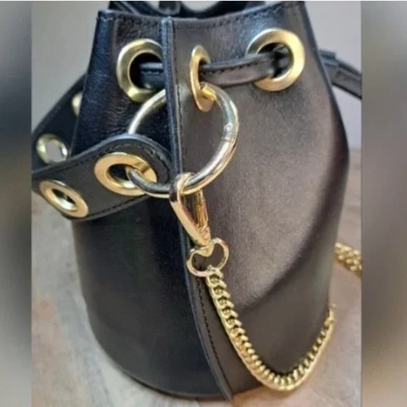 NWOT House of Harlow 1960 Black Mini Bag with Gold Accents - Picture 13 of 15